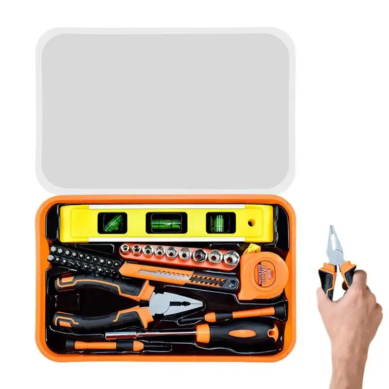 

Multi-functional Hardware Toolbox For Household Tool Electrician Maintenance Tool Group Set 36 Pcs Hand Tool Set Household Kit