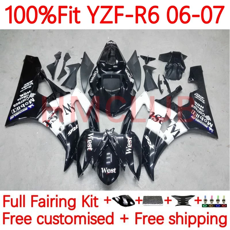 

Injection Body For YAMAHA YZF-R6 YZF R6 600CC R 6 600 CC YZF-600 YZFR6 2006 2007 YZF600 06 07 OEM Fairings 26No.22 Black west