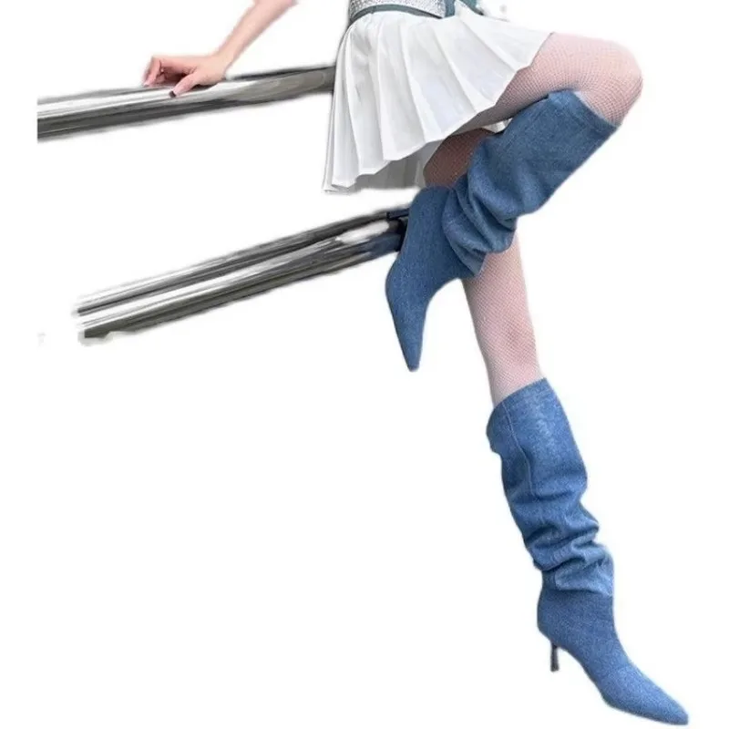 Новинка 2024 женская обувь женские сапоги до колена элегантные современные