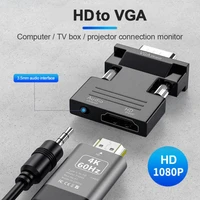 new vga to hdmi compatible adapter converter 1080p hdmi to vga adapter for pc laptop to hdtv projector video audio converter