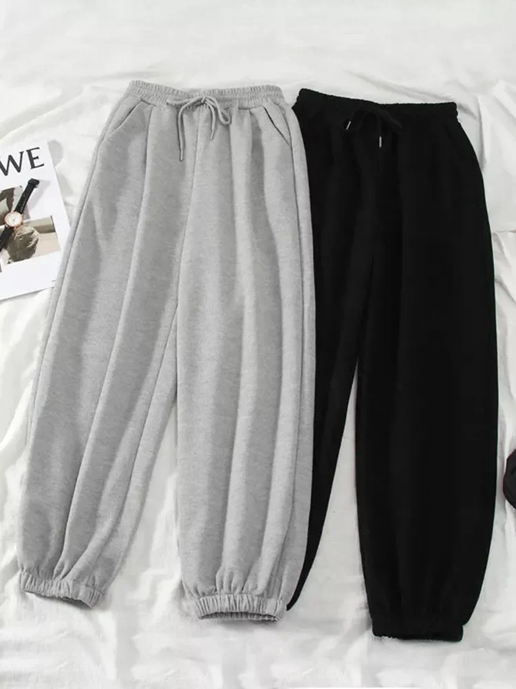 

Gray women Sweatpants Autumn New Baggy Fashion Sports Pants Black winter thick Joggers Streetwear Trousers