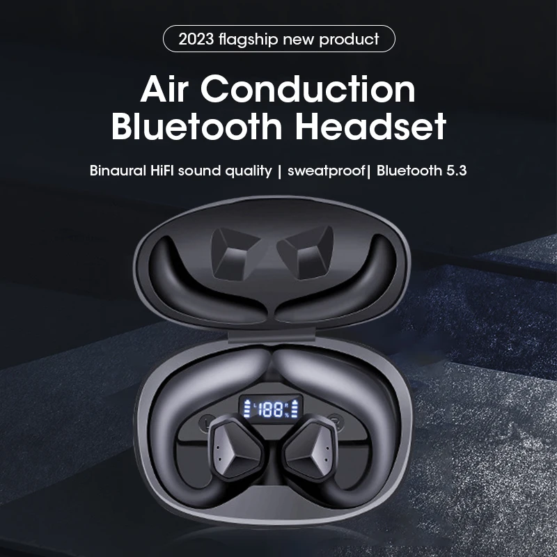 

For Xiaomi Huawei Air Conduction Bluetooth Headphones Noise Reduction Sports Waterproof Wireless Earphones Ear Hooks Headsets