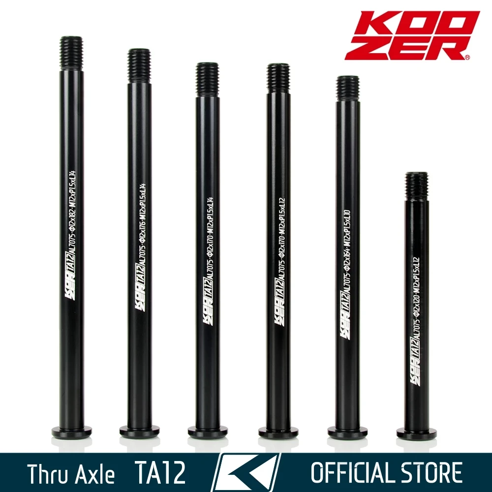 

KOOZE TA12 Ø12mm For Thru Axle MTB Road Bicycle Skewers Rod Fork Frame Hub Wheel Bike 12x100 12x142 12x148 Boost 12x150mm AL7075