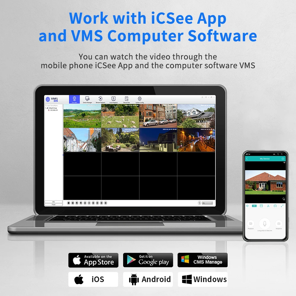 Hiseeu 4K 8MP PTZ IP камера наружная безопасность 8X Zoom 4MP двойной объектив Wifi