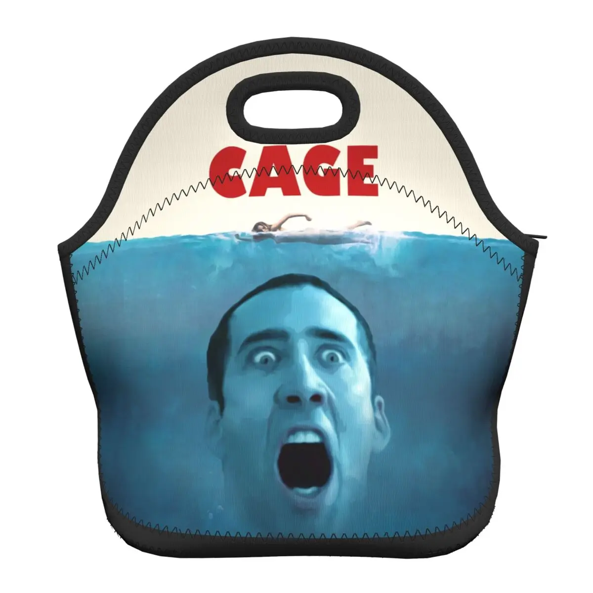 

Funny Nicolas Cage Neoprene Insulated Lunch Bag for Women Men Hot Cold Lunch Box Office Work School Portable Picnic Bags
