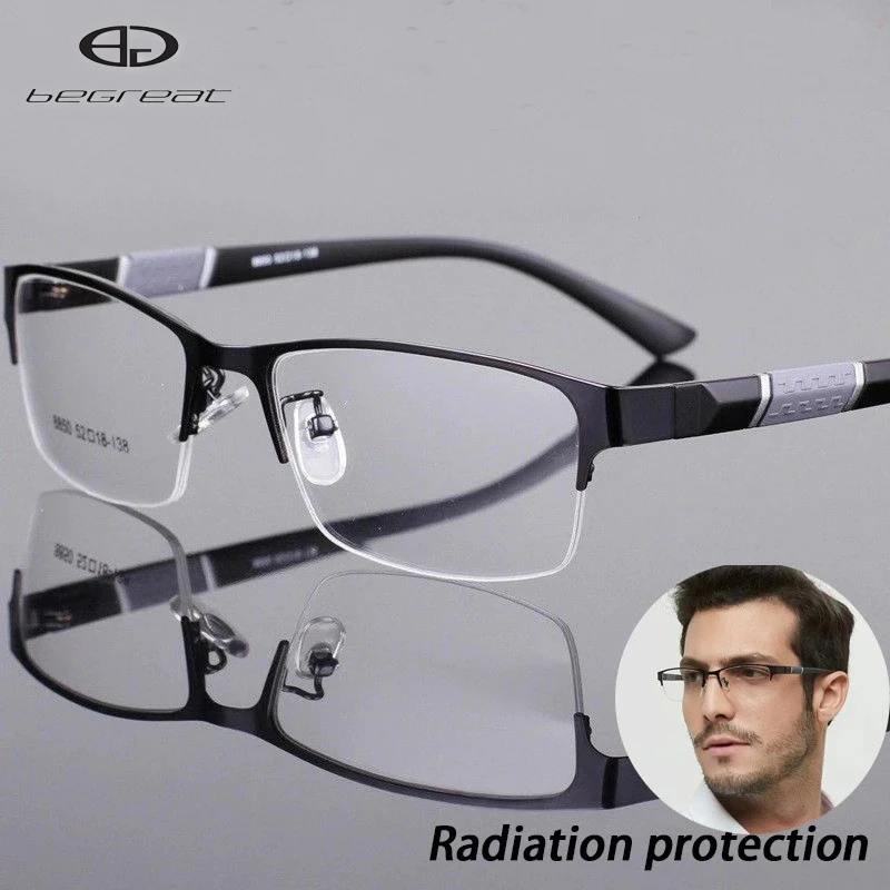 

BEGREAT Half-frame Spring Leg Reading Glasses Men Women High Quality Diopter Glasses Anti Blue Light Presbyopic Eyeglasses