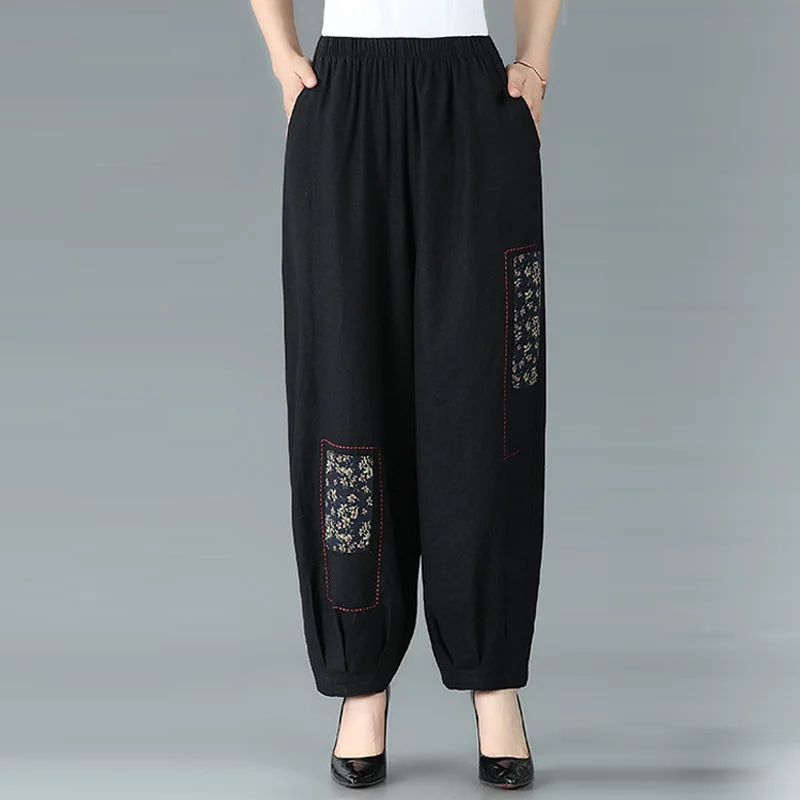 Весна-лето 2022 женские штаны с эластичной резинкой на талии шаровары народные