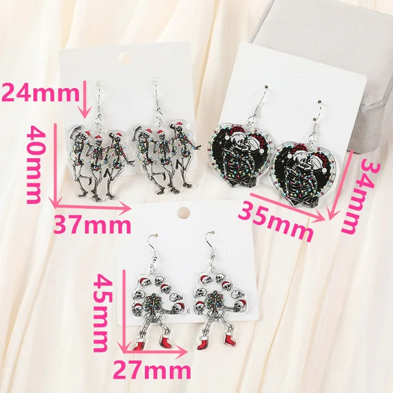 1 пара рождественские серьги-подвески