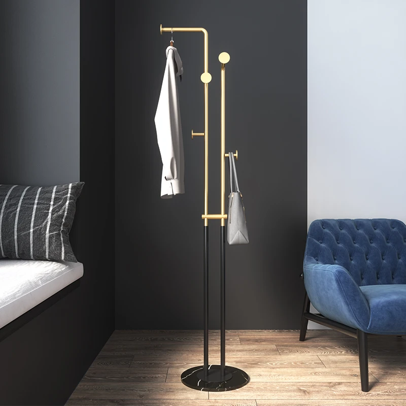 

Italian Luxury Coat Rack Stand Bedroom Metal Industrial Floor Wardrobe Hanger Creative Portable Perchero De Pie Nordic Furniture