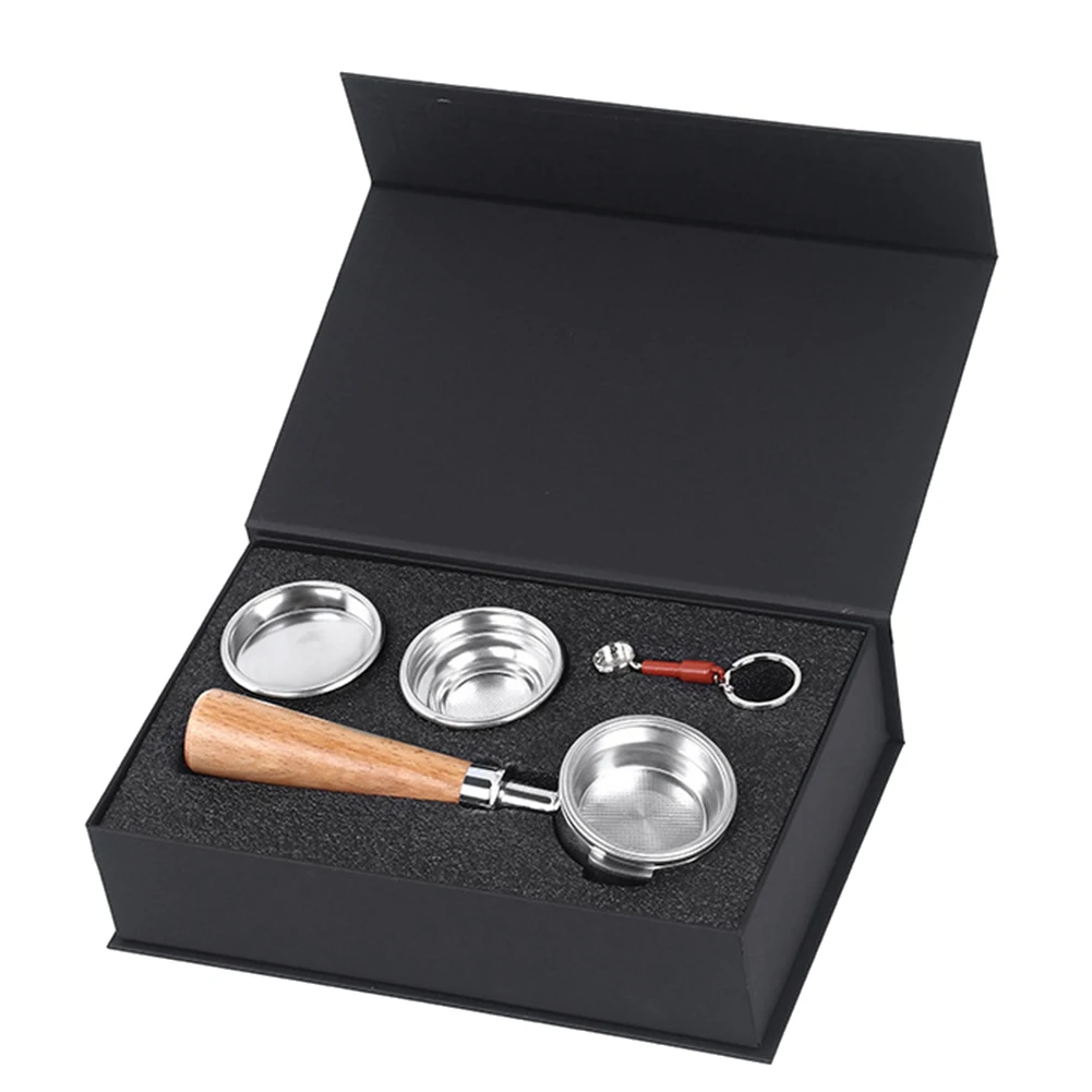 

58MM Stainless Steel Binaural Coffee Machine Handle Bottomless Filter Portable Filter E
