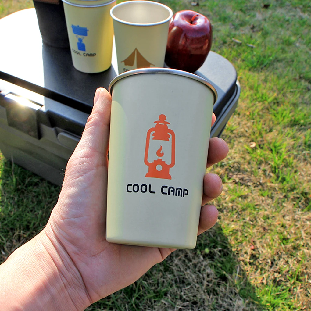 

Упаковка из 4 бутылок для воды Coolcamp для улицы, дорожная чашка с крышкой, столовая посуда из нержавеющей стали 304, для рюкзака, посуда для напит...