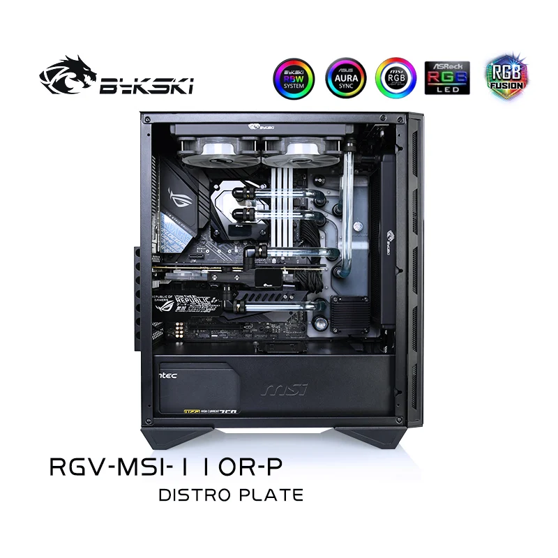 

Bykski Waterway Distro Plate For MSI GUNGNIR 110R Case,2X240 Radiator Water Cooling Loop Solution,12V/5V RGB SYNC,RGV-MSI-110R-P