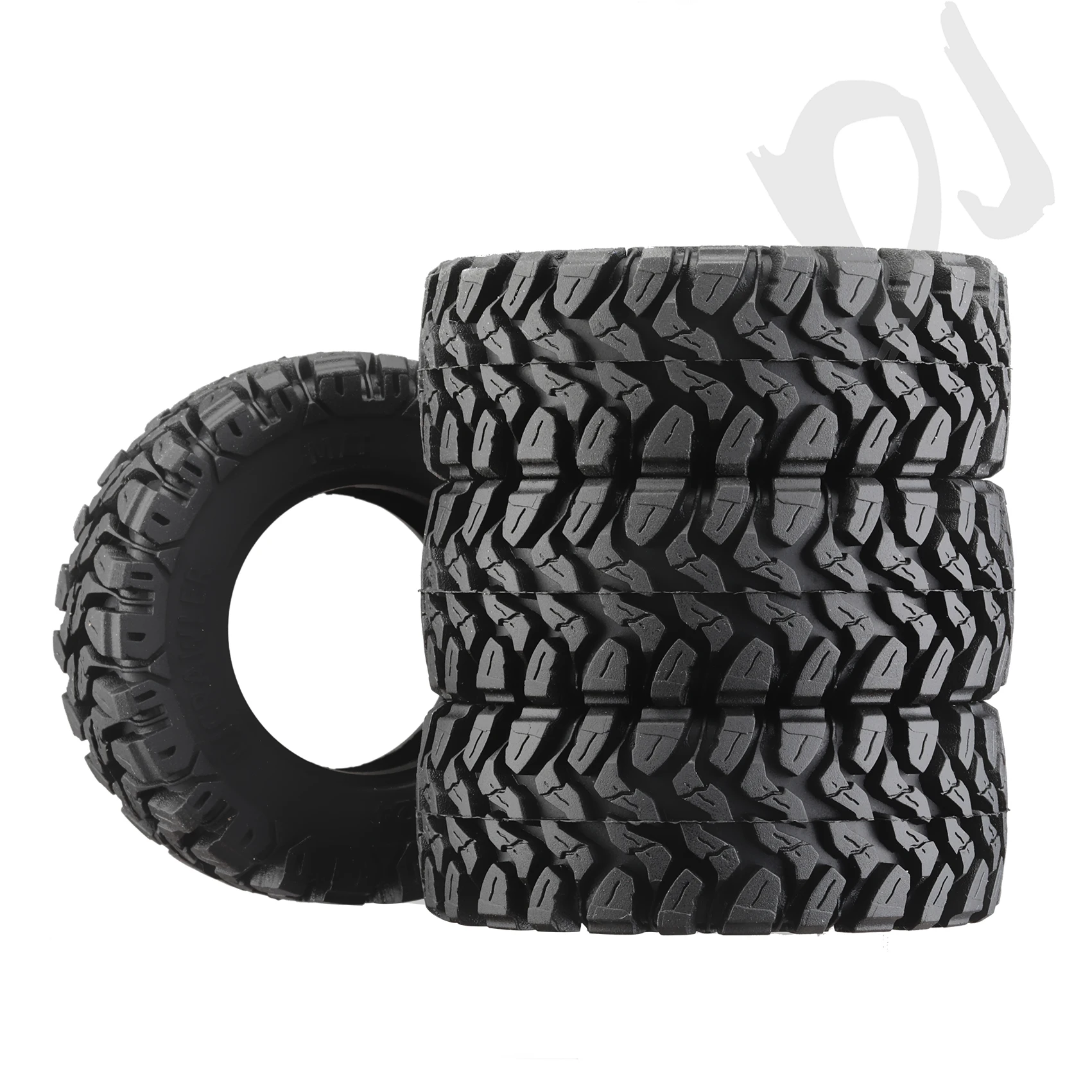 

DJ 4PCS 1.3 Inch Rubber Butyl Mud AT Crawler Tire with Sponge Liner for 1/18 1/24 Scx24 Fcx24 RC Car Wheel Upgrade Accessories