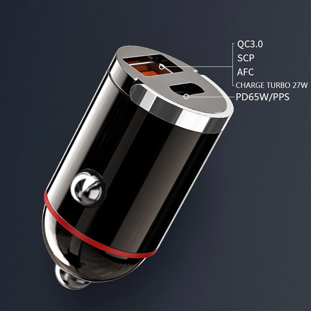 

Автомобильное зарядное устройство с двумя USB-портами, 65 Вт