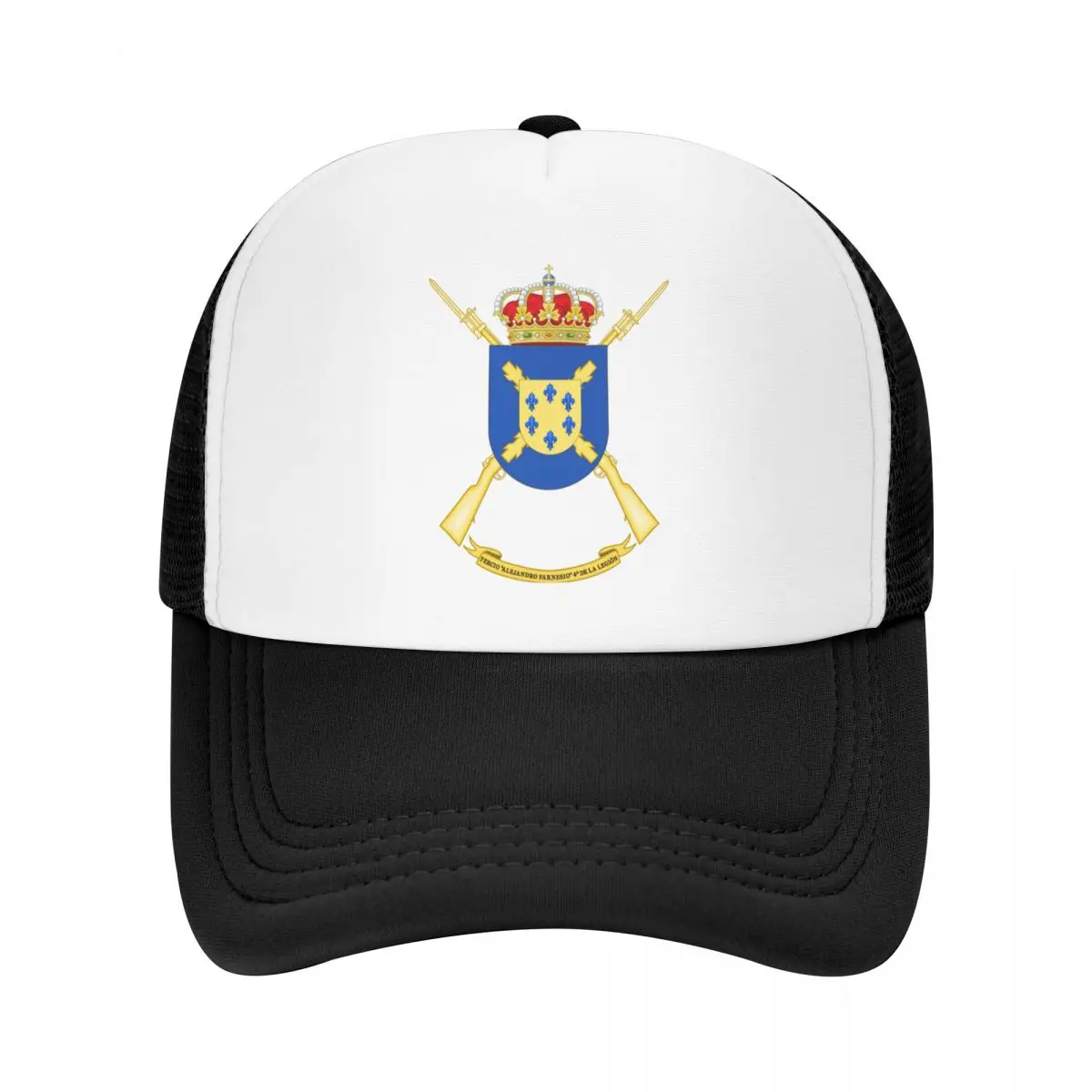 

Custom Vintage Spanish Legion Trucker Hat Women Men Breathable Spain Coat of Arms Baseball Cap Sports Snapback Caps