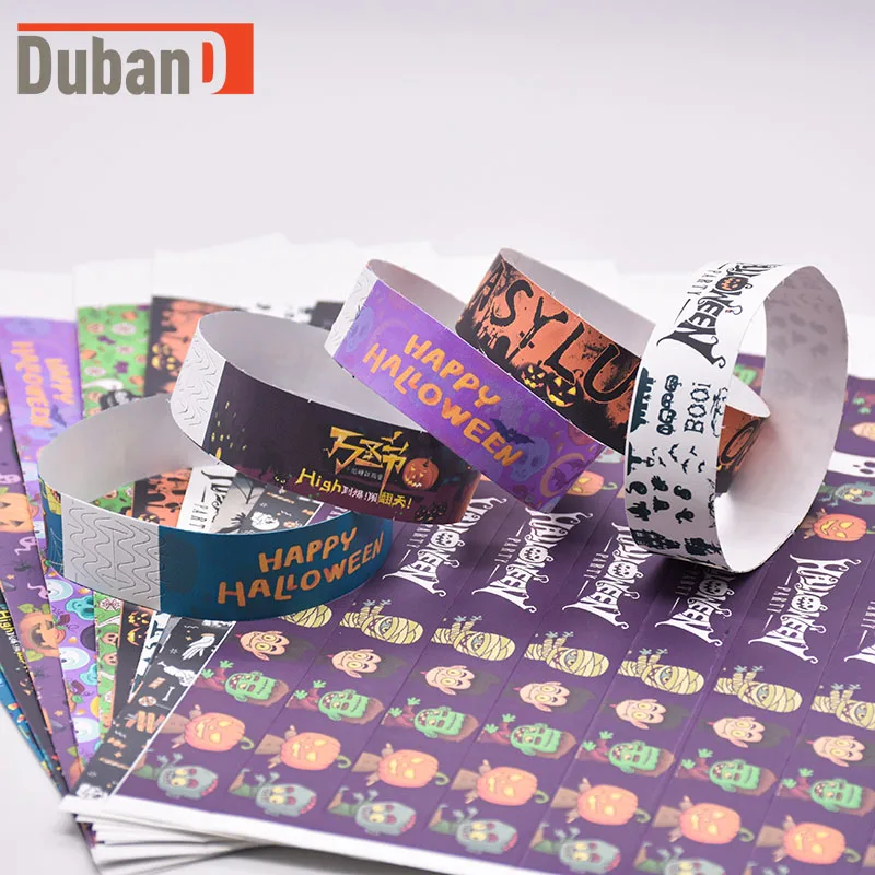 50-400pcs Synthetic paper Disposable bracelet wristband tyvek customized copywriting logo holiday activities
