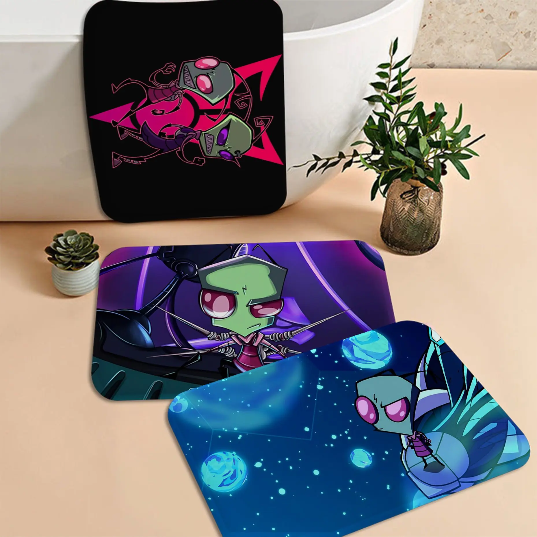 

Invader Zim Room Mats Anti-slip Absorb Water Long Strip Cushion Bedroon Mat Doormat Area Rug