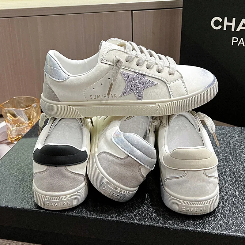 

Doing old stars small white shoes female 2023 spring and fall new hundreds of flat bottom casual board shoes trend dirty shoes