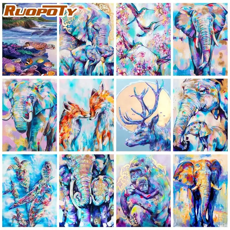 

RUOPOTY 5D DIY Diamond Embroidery Sale Animals Diamond Painting Full Drill Square Rhinestones Pictures Diamond Mosaic