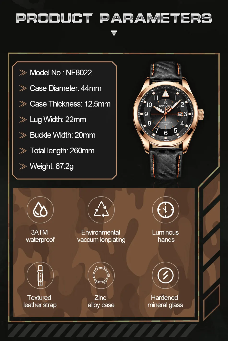 NAVIFORCE 2022 новые мужские часы Топ бренд Роскошные модные наручные для мужчин
