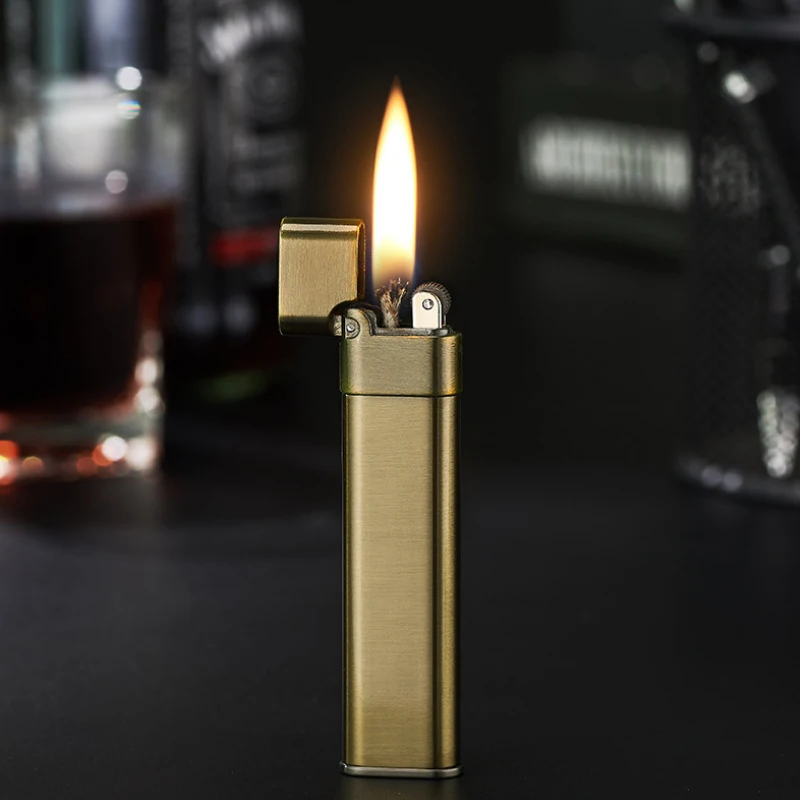 

Metal Mini Slim Ultra Thin Kerosene Lighter Can Be Loaded Into Cigarette Box Easy To Carry Smoking Accessories Gadgets For Men