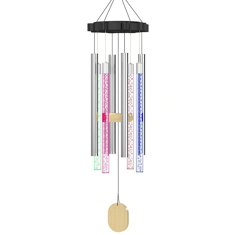 

Solar Wind Chime Outdoor Light Memorial Wind Chime With Color Changing RGB LED Chandelier IP65 Waterproof, Suitable