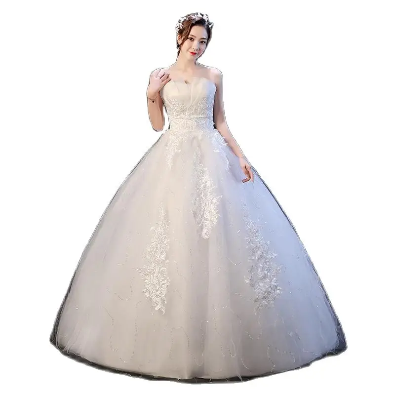 

Женское свадебное платье It's yiiya, белое кружевное платье без бретелек с блестками на лето 2019