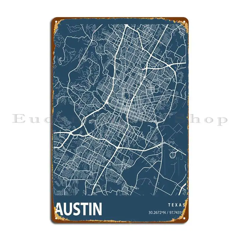 

Схема карта Остин металлический знак роспись дизайн пещера персонаж стена пещера жестяной знак плакат
