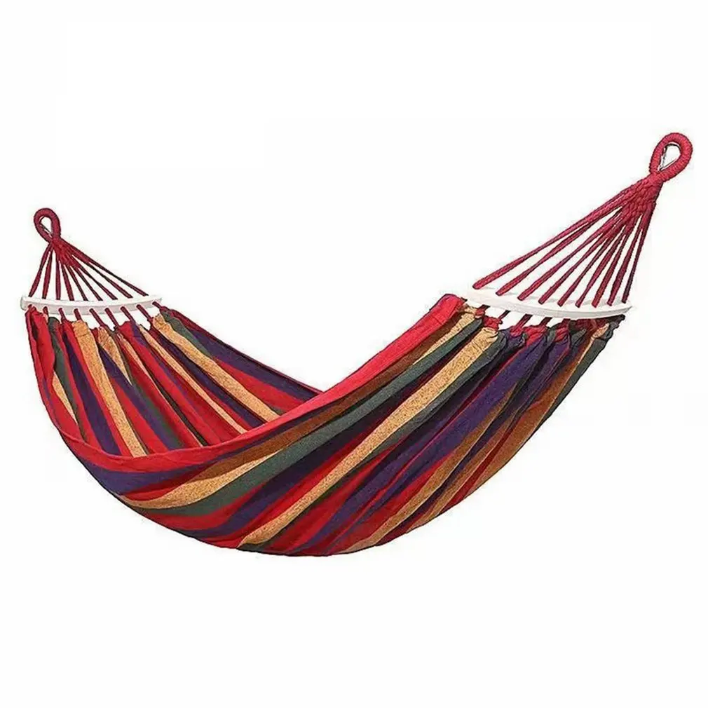 

2-Person Double Hammock Chair Striped Swing Anti-rollover Outdoor Hammock For Outdoor Camping Travel