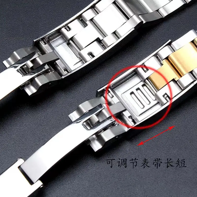 Stainless Steel Watch Band For Rolex Daytona  Water Ghost Diver Series Replacement Fine Steel Watch Chain Solid Metal Watch Band