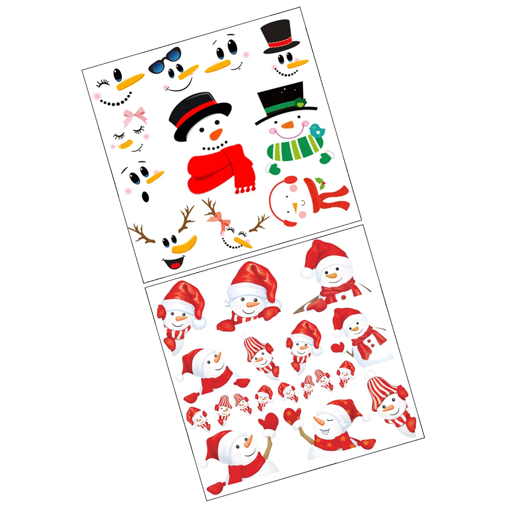 

Christmas Decal Window Sticker Wall Snowmanholiday Decals Stickers Fridge Clings Decoration Refrigerator Glass Door Winter Cling