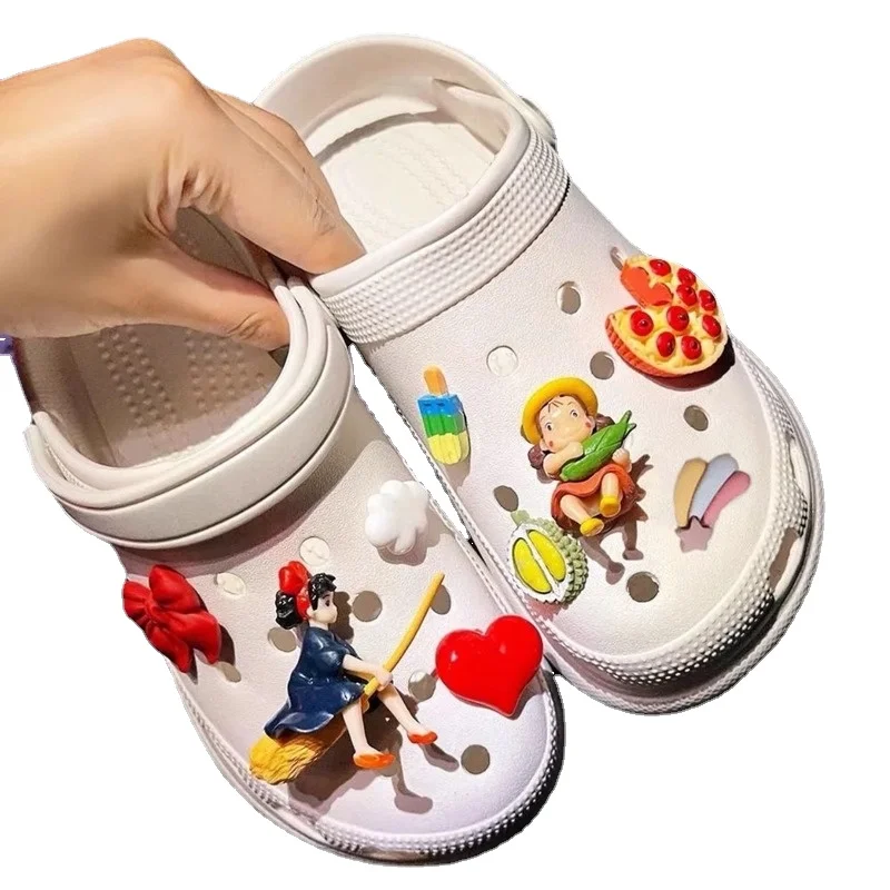

New Croc Designer Charm Magic Girl Riding Broom Girl Diy Creative Accessories Detachable Christmas Gift Campus Gift