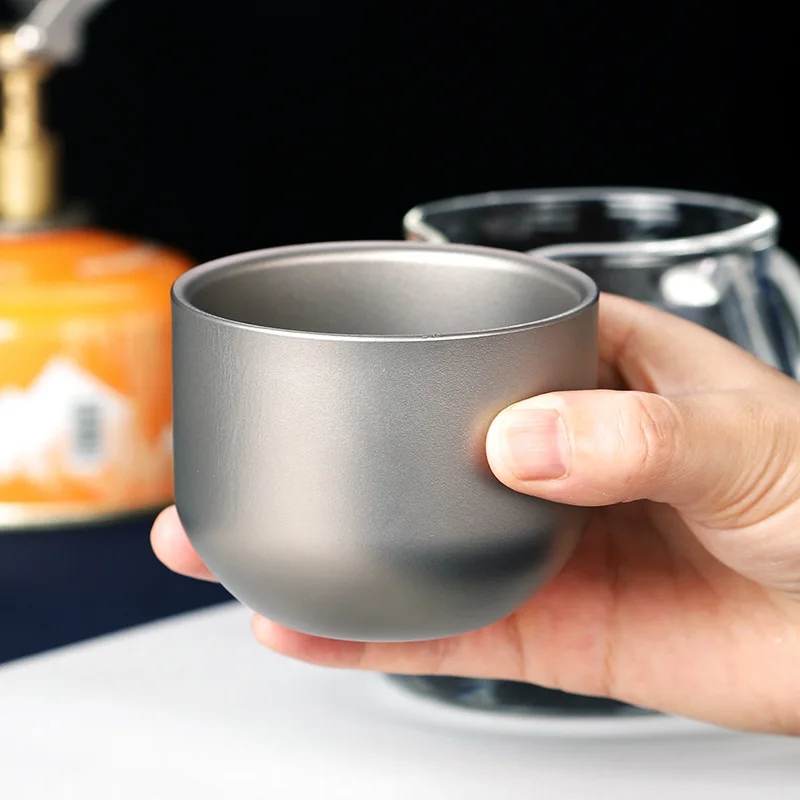 Ультралегкая титановая чашка для воды с двойными стенками 180 мл