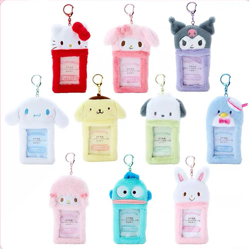 

Kawaii Hello Kitty плюшевая фотография искусственная Милая картинка Kuromi Kpop Idol фото моя мелодия Брелок Id кредитный банк защита