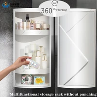 2layer bathroom corner storage 360 rotating wall mounted shelf shampoo cosmetics kitchen household bathroom storage accessories
