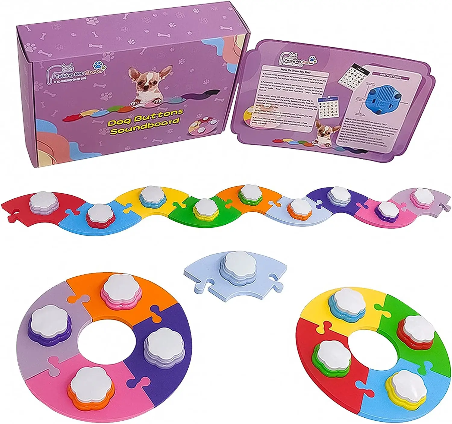 Kup RIBOSY Pet Communication Training Nagrywalny Przycisk Rozmowy, Przycisk Nagrywania Głosu Dla Psa, Nagraj Swój Własny Brzęczyk Odpowiedzi Głosowej Ceny RIBOSY Pet Communication Training Nagrywalny Przycisk Rozmowy, Przycisk Nagrywania Głosu Dla Psa, Nagraj Swój Własny Brzęczyk Odpowiedzi Głosowej