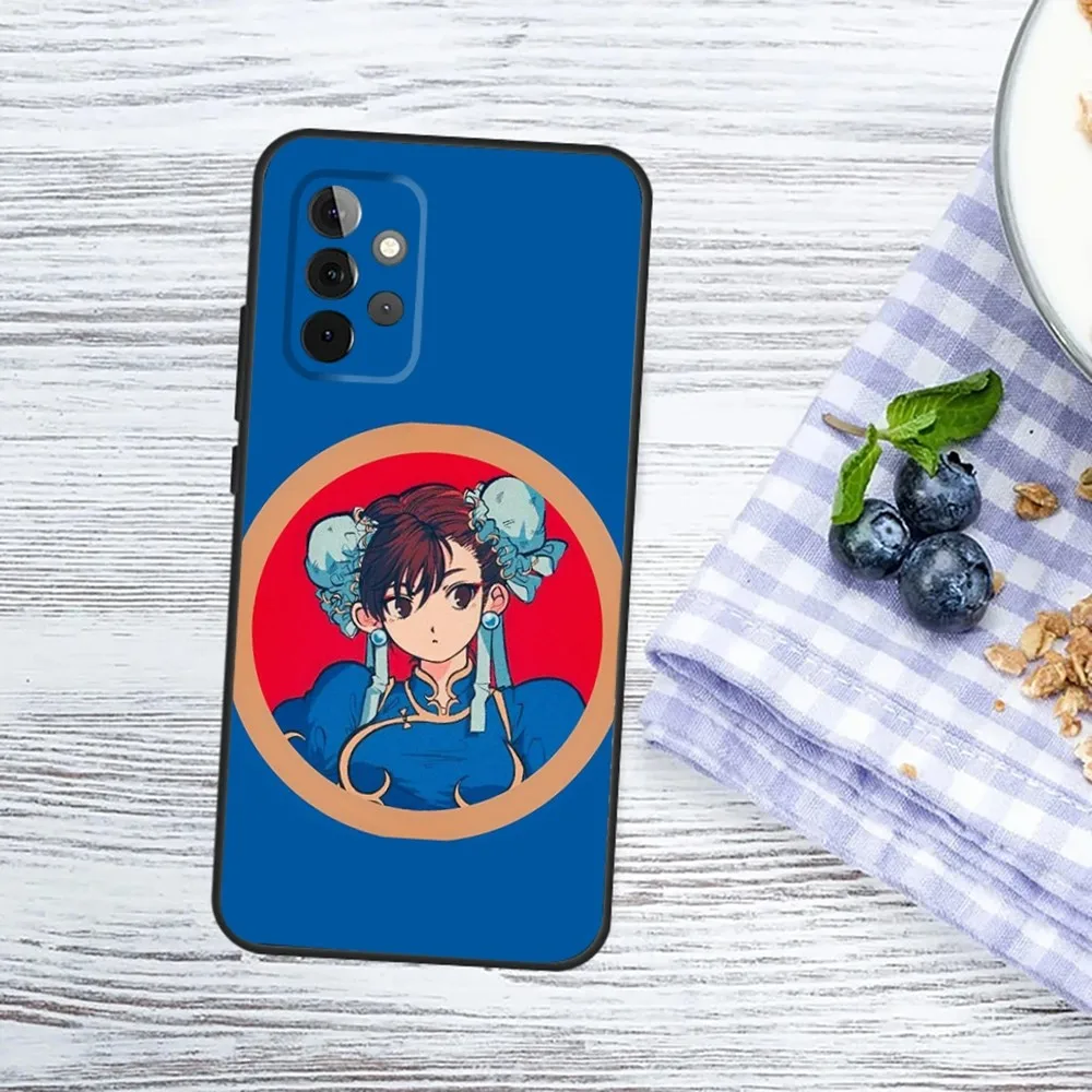 ChunLi S-Street F-Fighter Phone Case For Samsung Galaxy A13 A21s A22 A31 A32 A52 A53 A71 A80 A91 Soft Black Cover