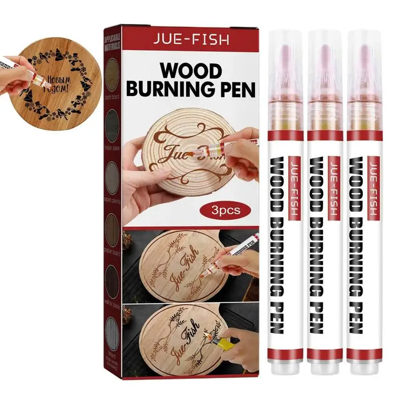 3PCS DIY Wood Burning Pen Scorch Marker Wood Burning Pen Safe Non-toxic Art Pyrography Tools Kid Gift Party Supplies
