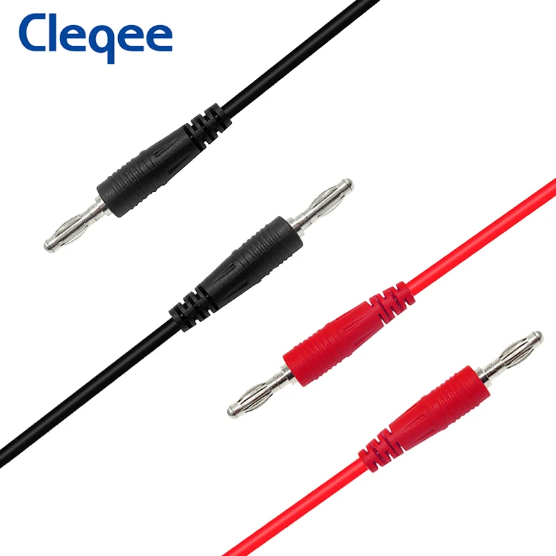 Cleqee P1041 2 шт. двойной 4 мм банановый штекер медный мультиметр тестовые выводы