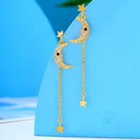 missvikki cute sweet earings for women jewelry oorbellen moon star shape long chains pendant earrings for girl festival jewelry