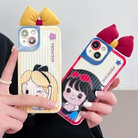 disney princess cute cartoon phone case for iphone 13 12 11 pro max x xr xs max 7 8 plus se shockproof soft leather cover