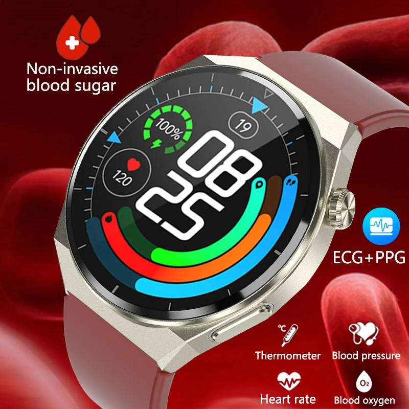 

2023 беспроводные зарядные Смарт-часы, неинвазивный уровень глюкозы в крови, артериального давления и пульса, мониторинг здоровья, термометр IP68