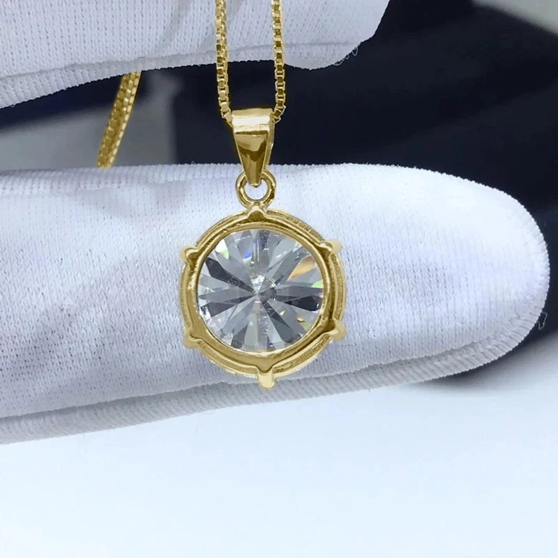 RAPRGOLD Многоразмерные колье-солитеры с муассанитом для женщин, простые подвески на цепочке, подарок для подруги, ювелирное украшение на шею с сертификатом GRA (art.: 3920d97eea81f) - 3920d97eea81f