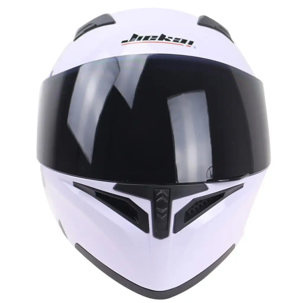 

Motorcycle Dual Visor Flip Up Modular Full Face Helmet DOT Approved White