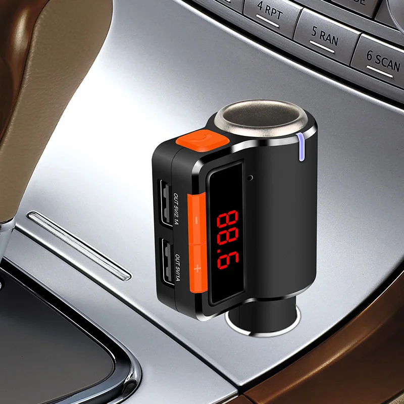 

Car FM Transmitter Dual USB Bluetooth MP3 Player Car Hands-free FM Transmitter BC09 Car Charger 11.20