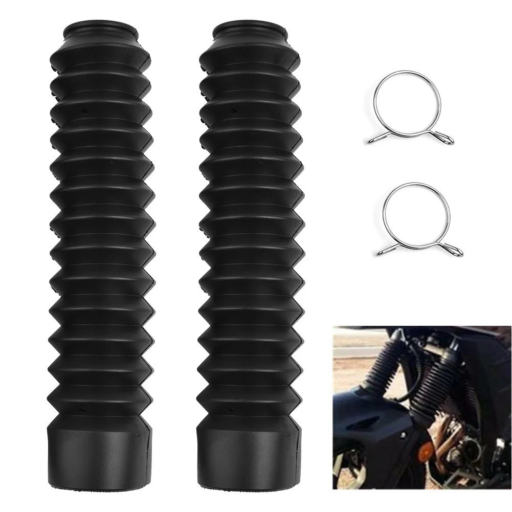 

13 Section Bellows 2pcs Bellows Black Boot Dust Fork Motorcycle Off-road Rubber Universal Durable High quality