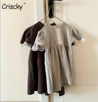 crisckycotton baby dresses bowknot summer girls clothes princess dress lace fly sleeve girl infant toddler girls clothing