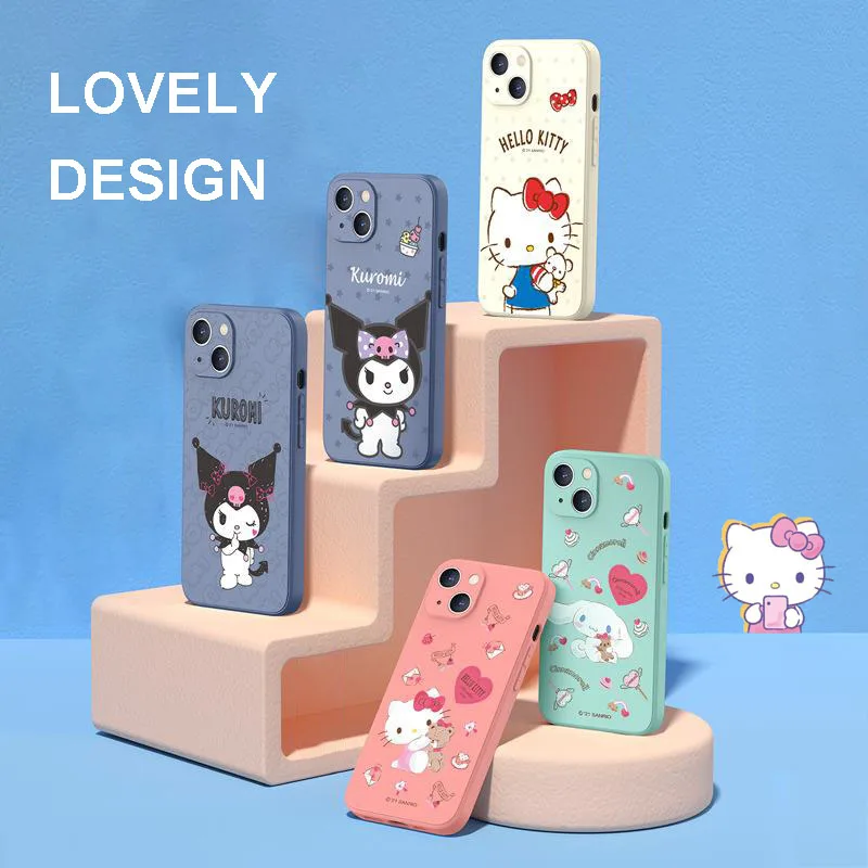 

Sanrio Kawaii Hellokitty Suitable for Iphone13/13Pro Phone Case Liquid Silicone Iphone13 Promax All-Inclusive Protective Cover