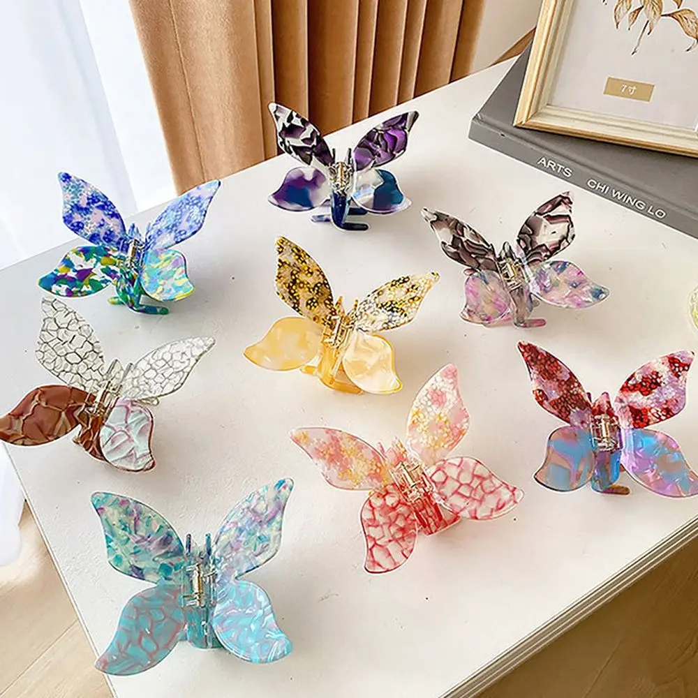 

1 шт. Фея Ретро ацетат Бабочка заколка для волос градиентный женский головной убор заколка Акула Инструменты для укладки волос аксессуары