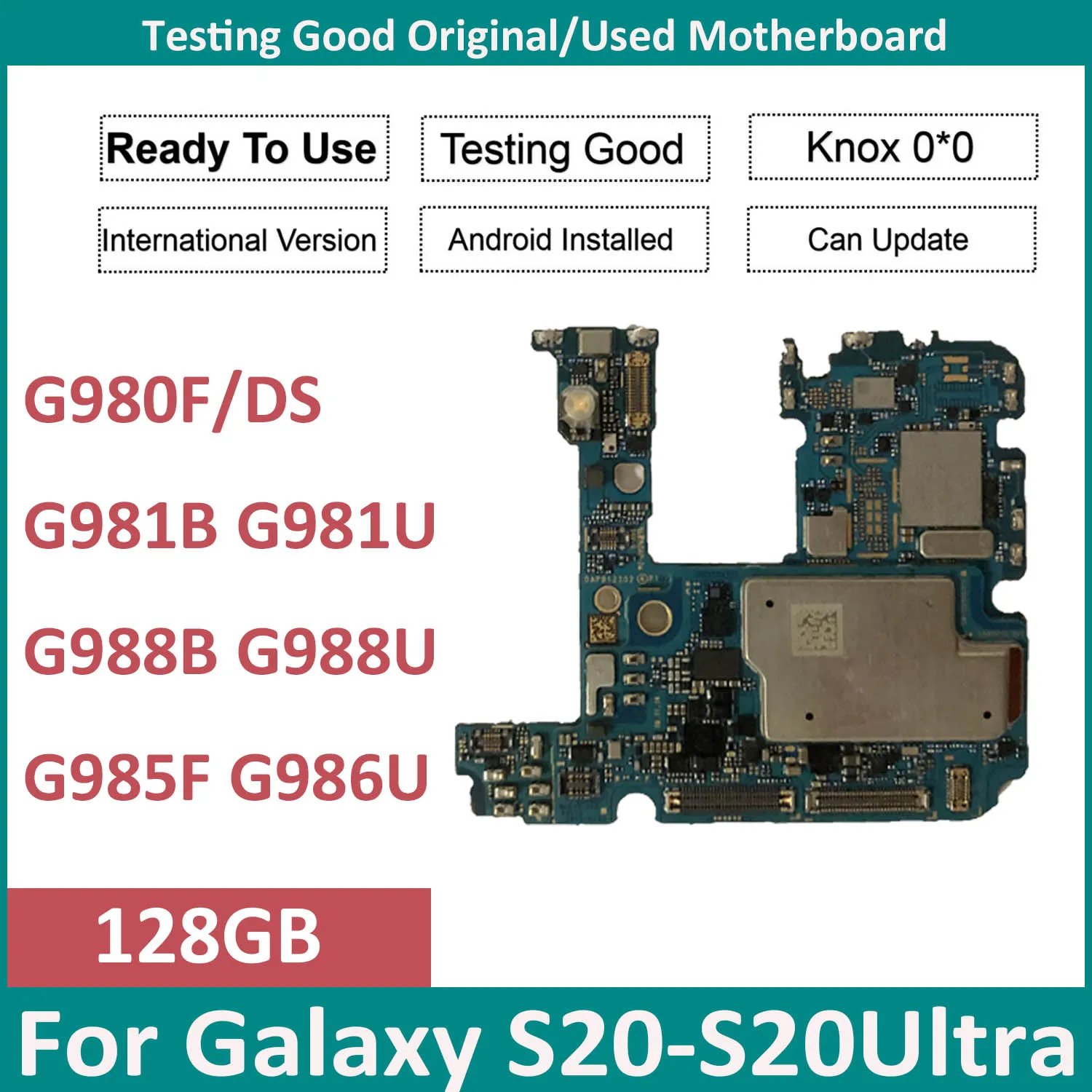 Original Unlock For Samsung Galaxy S20 Ultra G988B G988U G988W G980F Plus G985F G981B G986B G986U G981U Motherboard Full Chips | Мобильные